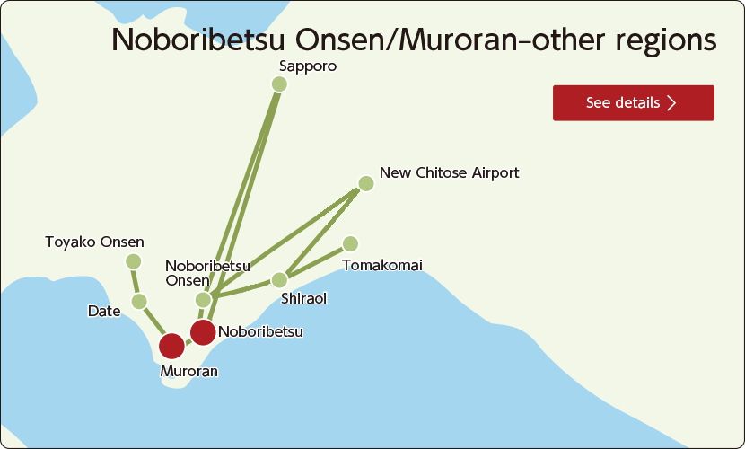 Noboribetsu Onsen, Muroran-various directions